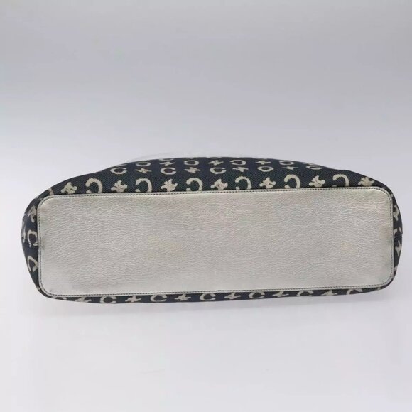 CELINE C Sulky Circle Shoulder Bag Canvas Navy Clear Auth 114765 - Picture 6 of 16